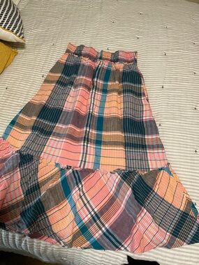 Vineyard Vines Madras Plaid Midi Skirt Large